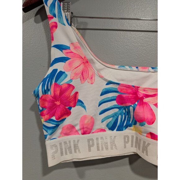 Victoria's Secret Pink Sports Bra Womens Sz Large Ultimate Unlined Floral - Picture 12 of 13